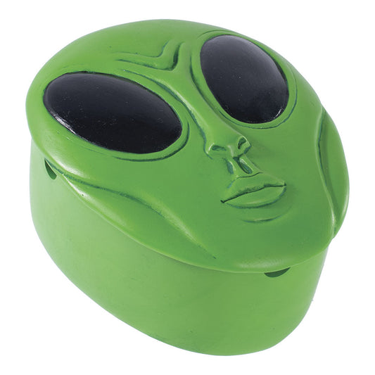 Fujima Green Alien Covered Ashtray - 4.75" x 3.75"