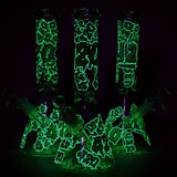 420 Clouds Glow In The Dark Beaker Glass Water Pipe - 10" / 14mm F / Colors Vary