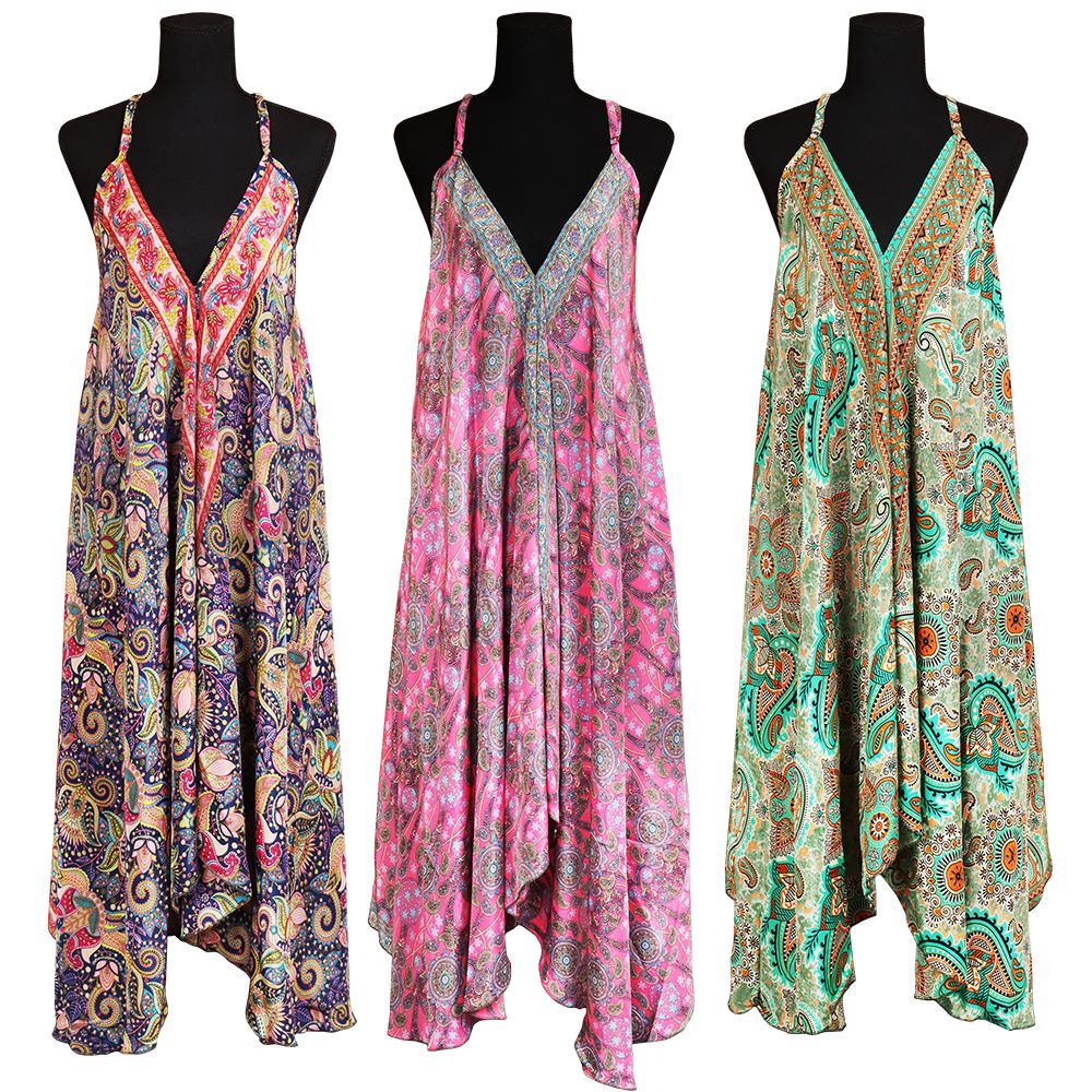 Halter Top Silk Full Length Dress