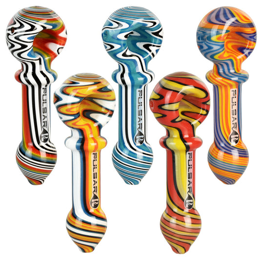 5PC SET - Pulsar Wig Wag Candy Spoon Pipe - 4.5"/ Asst Colors