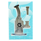 Glass House Bent Neck Glass Water Pipe - 6.75" / 14mm F / Colors Vary