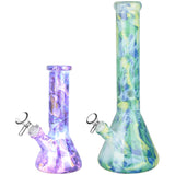 Marbled Glass Beaker Water Pipe | 14mm F