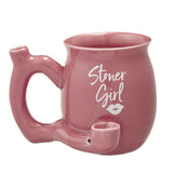 Stoner girl pink with white imprint mug - roast & toast mug