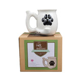 Dog Paw Mug - White with Black Paw