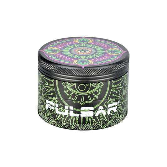 Pulsar Design Series Grinder with Side Art - Hemp Mandala / 4pc / 2.5"
