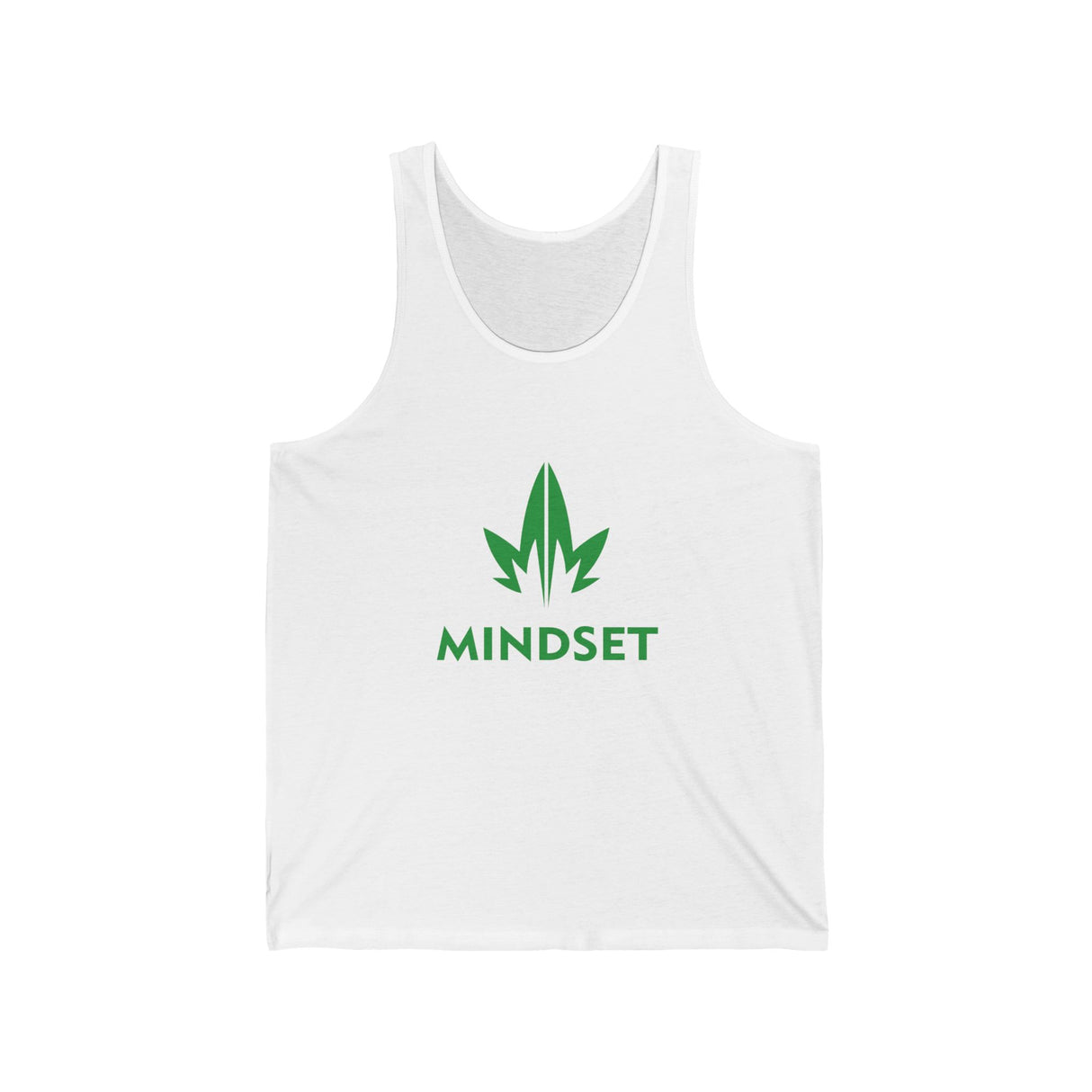 Mindset Jersey Tank, Green Leaf Logo