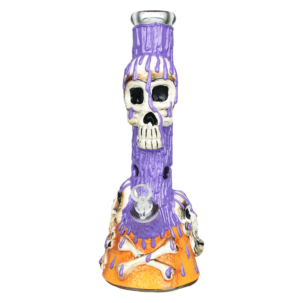 Skull & Bones 3D Painted Beaker Water Pipe - 14" / 14mm F