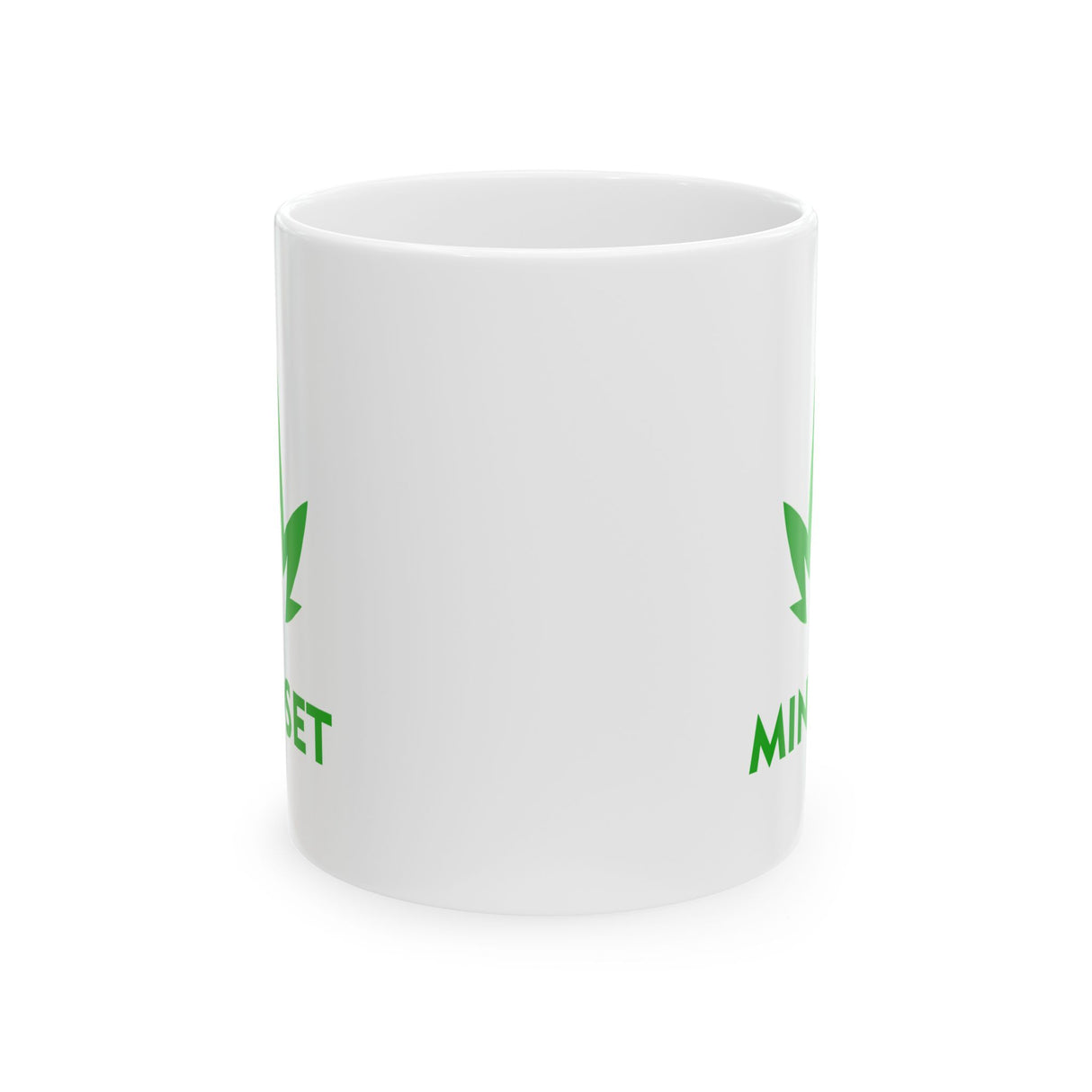 Mindset Ceramic Mug 11oz, Green Leaf Logo