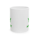 Mindset Ceramic Mug 11oz, Green Leaf Logo