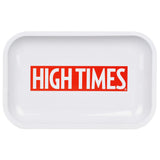 High Times Metal Rolling Tray w/ Lid - 11"x7" / High Times White