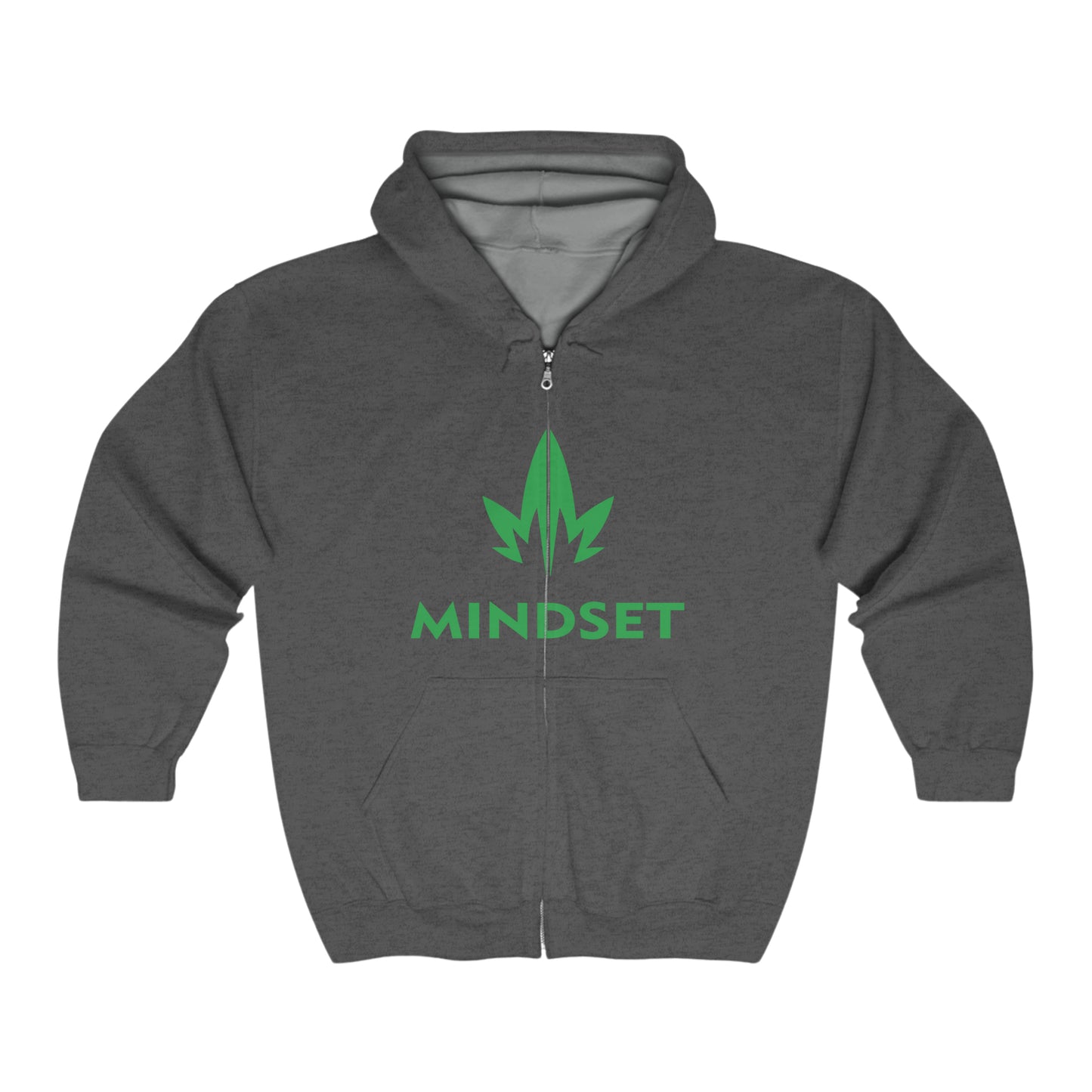 MM Unisex Heavy Blend™ Full Zip Hooded Sweatshirt - Green Leaf Logo