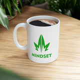 Mindset Ceramic Mug 11oz, Green Leaf Logo