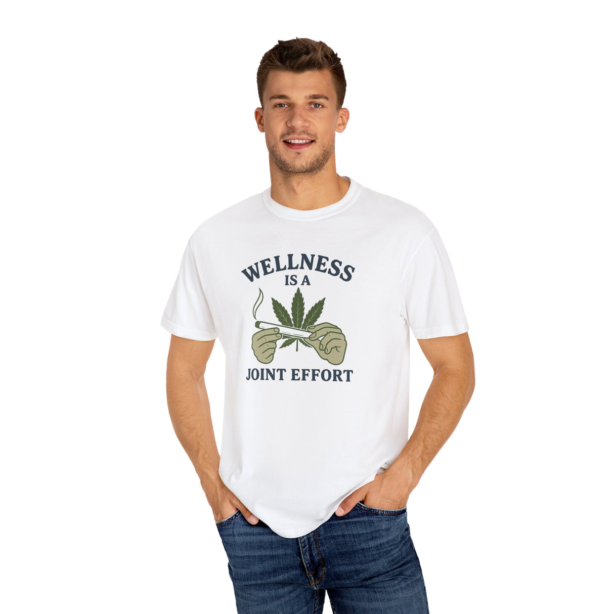Wellness is a Joint Effort – Unisex Garment-Dyed Tee (Mindset Collection)