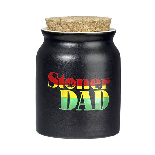 stoner dad stash jar - rasta letters