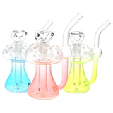 Phosphorescent Fungi Glow in the Dark Glass Bubbler - 4.75" / 14mm F / Colors Vary