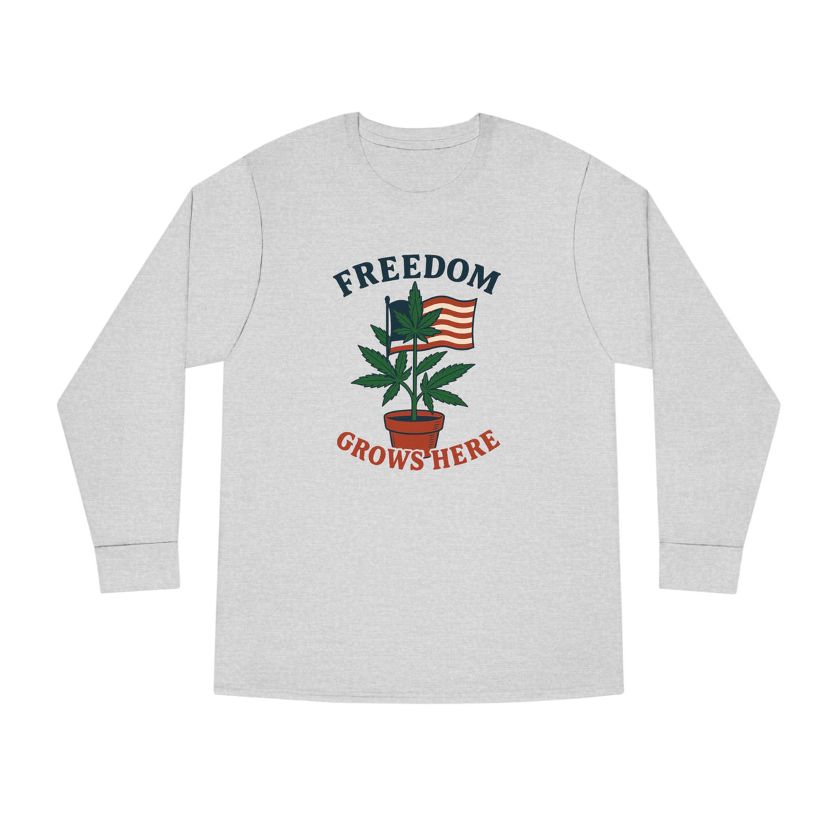 Freedom Grows Here – Long Sleeve Crewneck Tee (Mindset Collection)