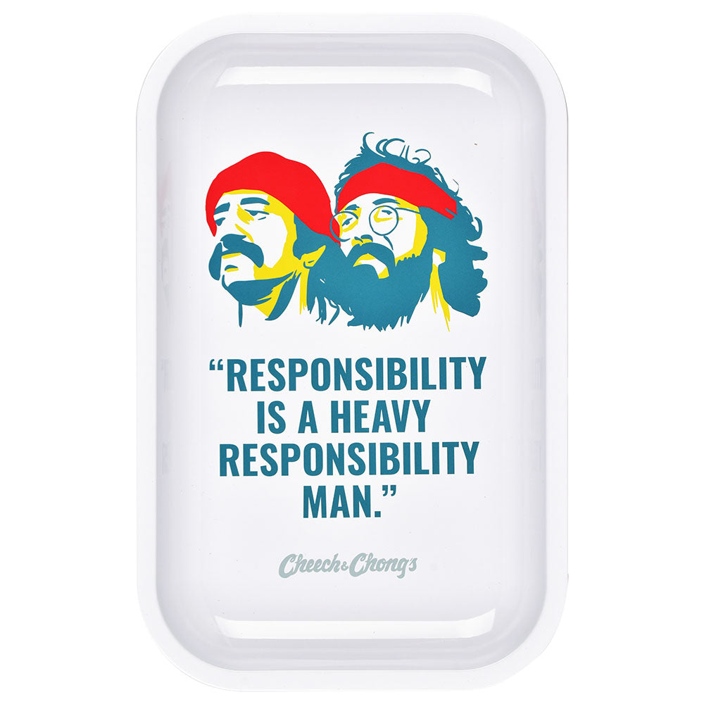 Cheech & Chong x Pulsar Metal Rolling Tray - Responsibility / 11" x 7"