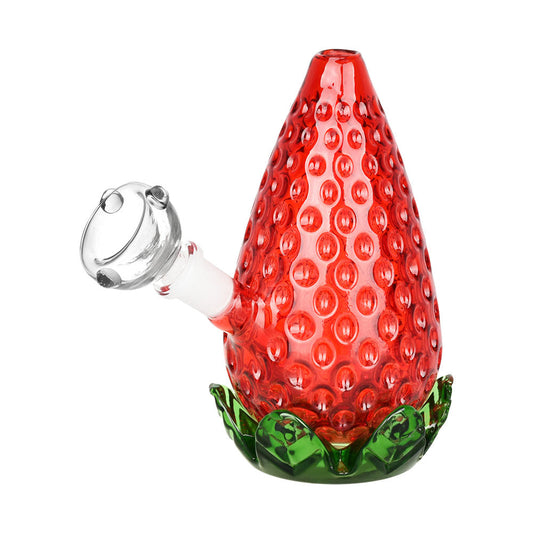 Strawberry Glass Bubbler - 4.25" / 10mm F
