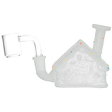 Frosted Christmas House w/ Glow in Dark Lights Glass Mini Rig - 3" / 10mm F