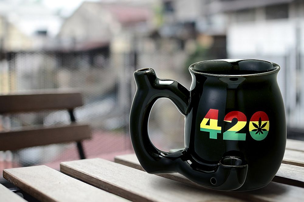 420 Mug - Black Mug with Rasta Colors