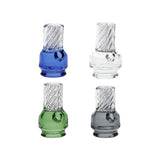 Pulsar Vortex Glass Mouthpiece Attachement for Puffco Pivot w/ Display Stand - Colors Vary