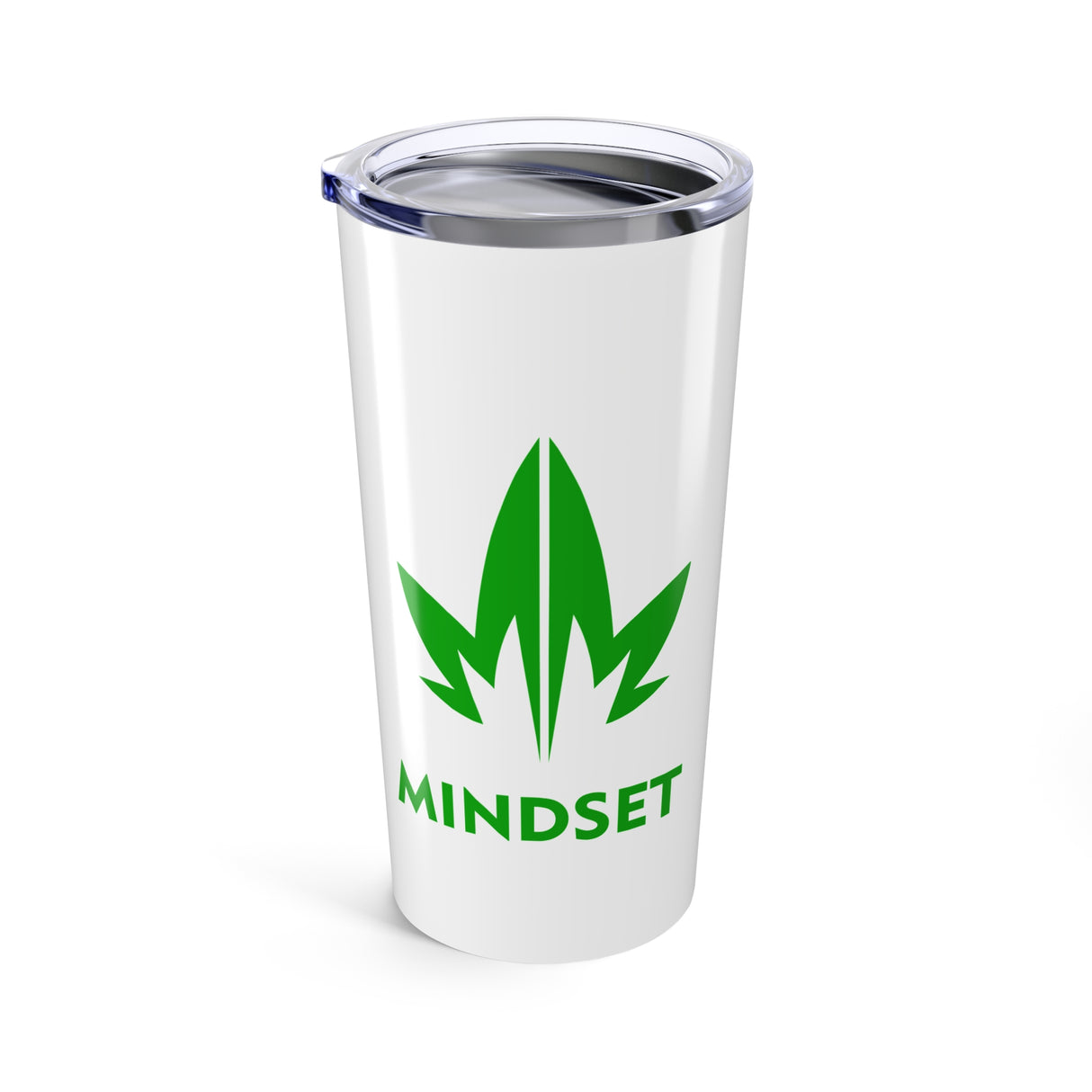 Mindset Tumbler 20oz, Green Leaf Logo