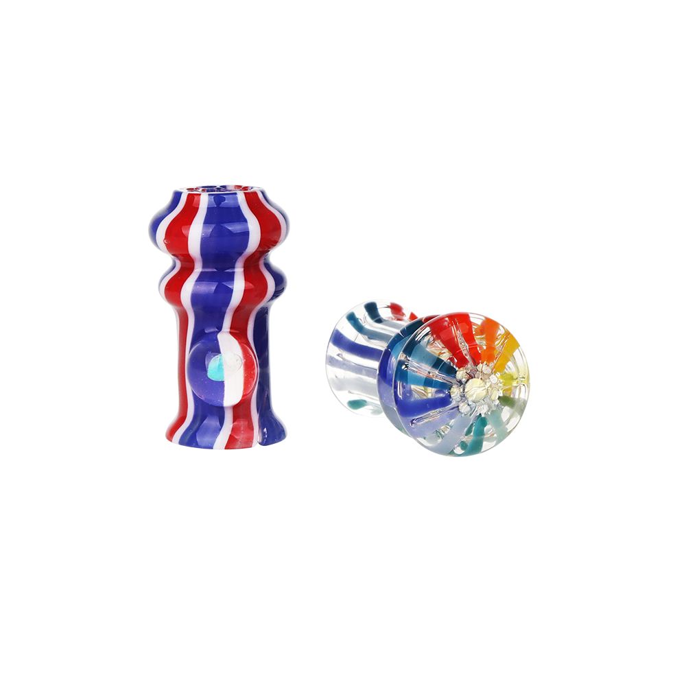 Pulsar Rainbow w/ Opal Glass Mouthpiece Attachment for Puffco Pivot w/ Display Stand - Colors Vary