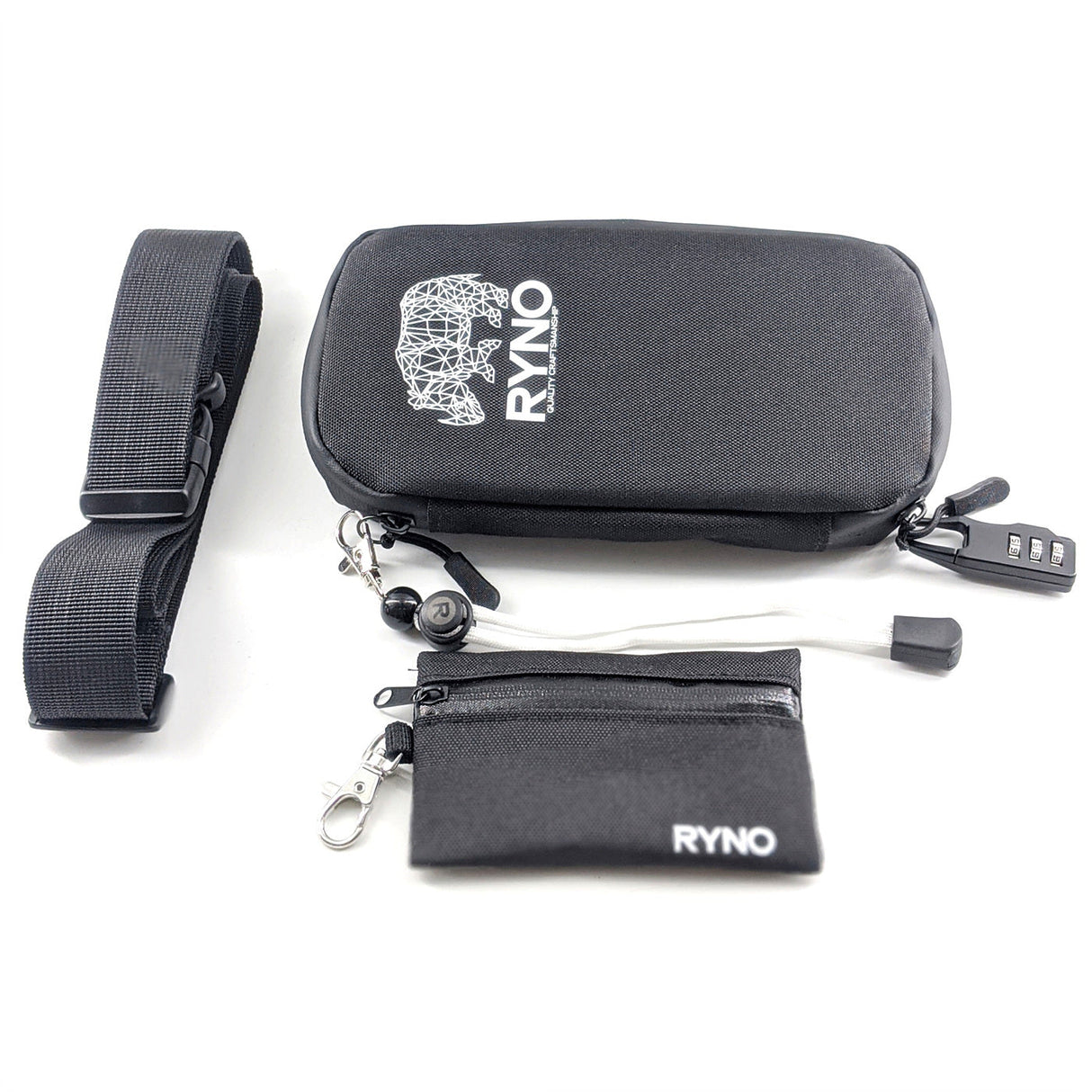 RYNO Smell Proof Bag W/Combo Lock + Shoulder & Wrist Straps