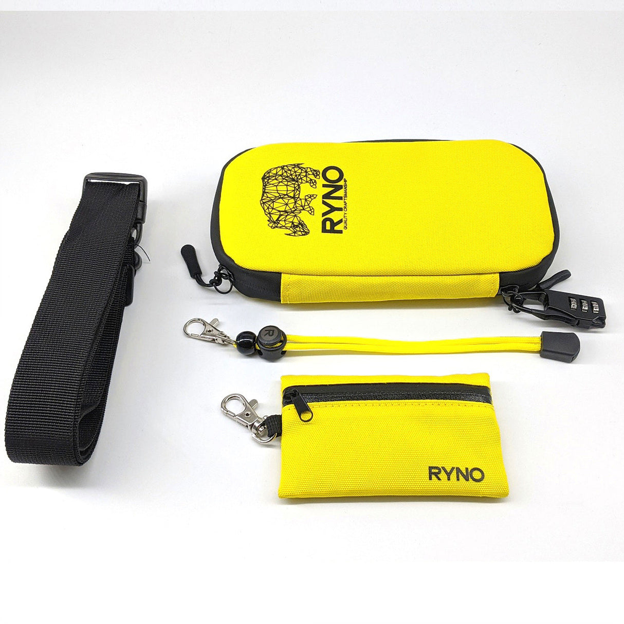 RYNO Smell Proof Bag W/Combo Lock + Shoulder & Wrist Straps