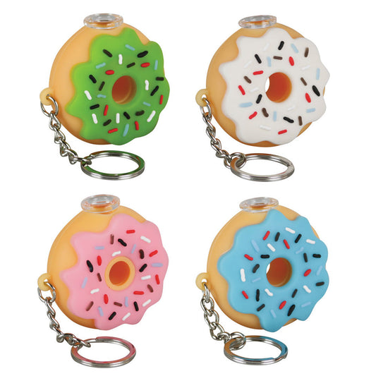 Silicone Donut One Hitter Keychain - 2" / Colors Vary