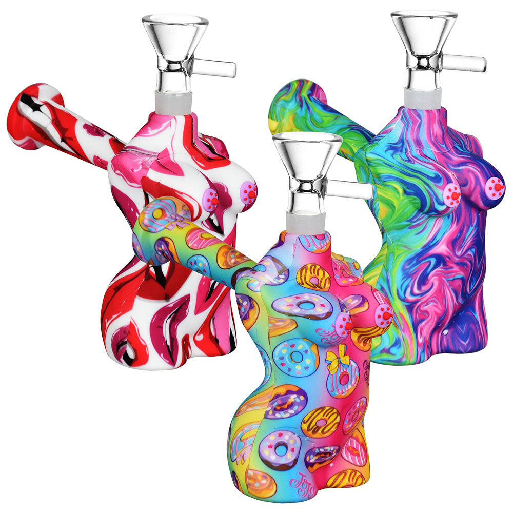 Hot Bod Silicone Bubbler | 3.75" | 14mm F | Assorted Designs | 5pc Set