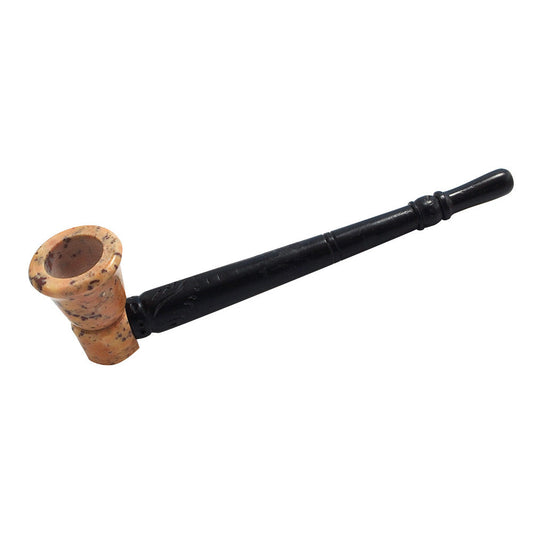Stone Pipe w/ Wooden Stem