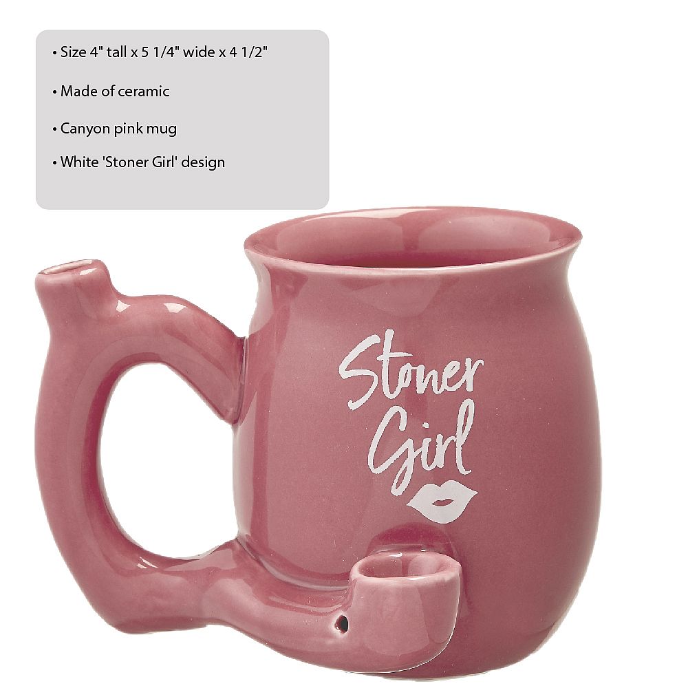 Stoner girl pink with white imprint mug - roast & toast mug