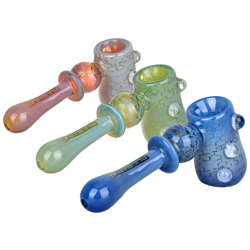 Pulsar Inside Print Glass Hammer Bubbler | THC Blueprint | 5.25"