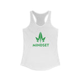 MM Women's Ideal Racerback Tank, Green Leaf Logo