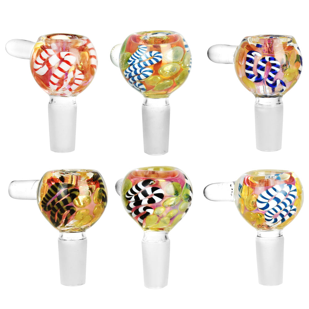 Fumed Rope Glass Herb Slide - 14mm M / Colors Vary