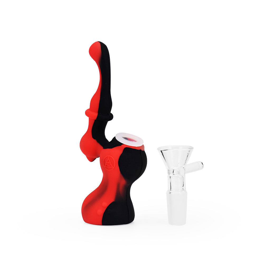 Ritual - 5'' Silicone Upright Bubbler - Black & Red