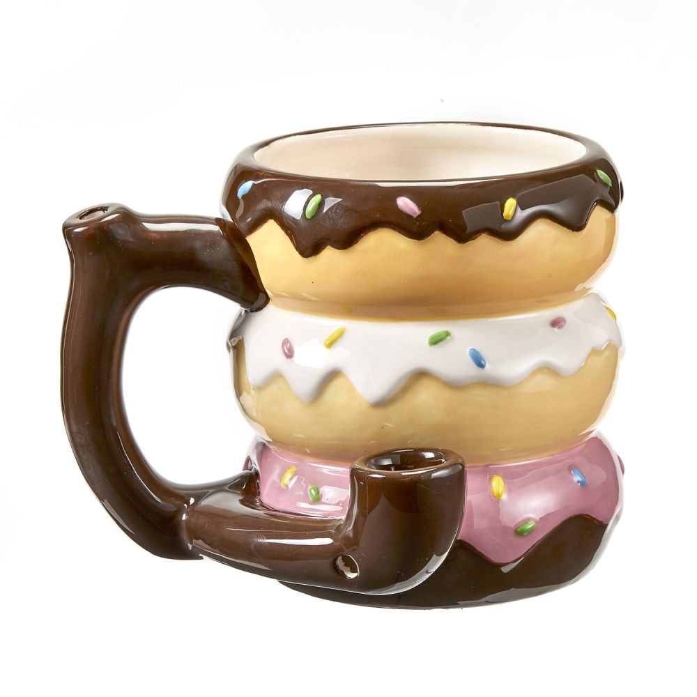 Donut mug - pipe - novelty mug