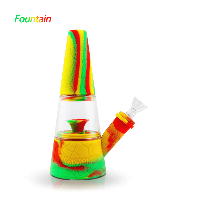 Waxmaid 7.87" Fountain Silicone Glass Water Pipe