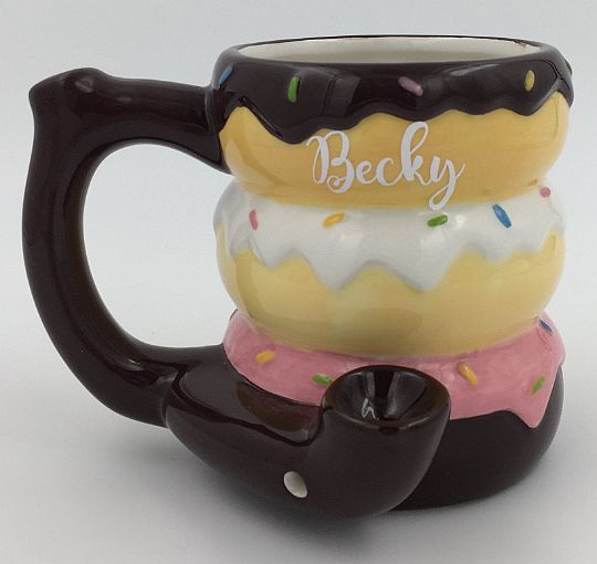 Donut mug - pipe - novelty mug