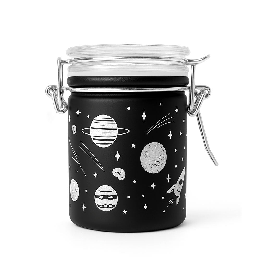BLACK FROSTED - GALAXY STORAGE JAR