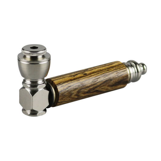 Exotic Wood & Stainless Steel Hand Pipe