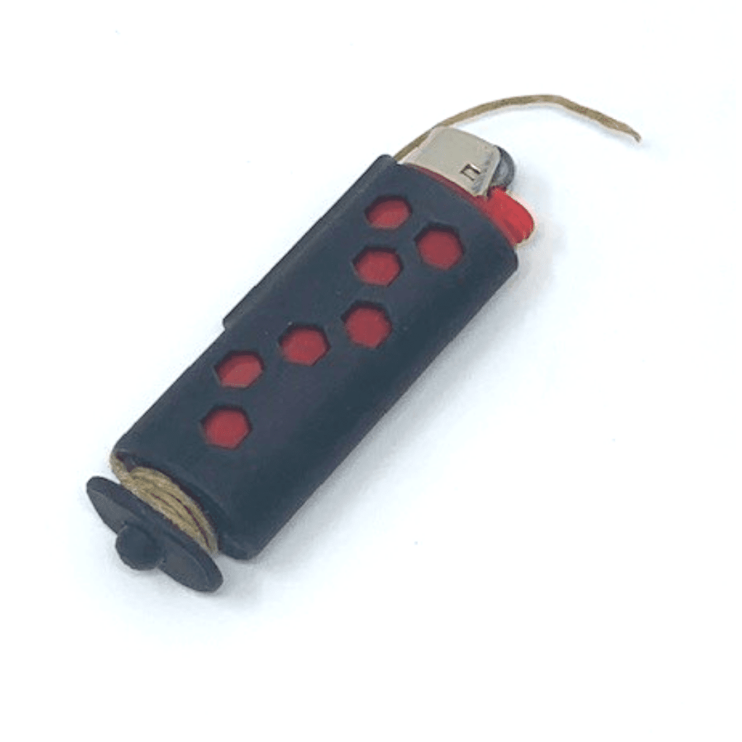 Hemp Wick Lighter Case - Fits Standard Lighters - Easy to Use Hemp Feeder for Slower & More Natural Flame - Hexagon Pattern