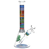 SeshGear Tehchnicolor Zig Wag Beaker Glass Water Pipe - 10" / 14mm F / Colors Vary