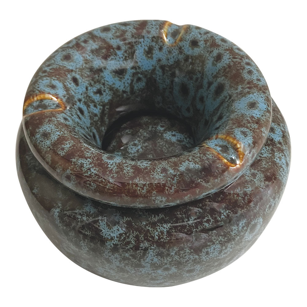 Fujima Moroccan Ceramic Ashtray - Reactive Blue / 5"