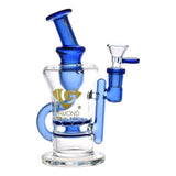 Diamond Glass Gold Ratchet Perc Recycler Water Pipe - 7.75" / 14mm F