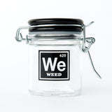 AIRTIGHT GLASS WEED PERIODIC SYMBOL STORAGE JAR