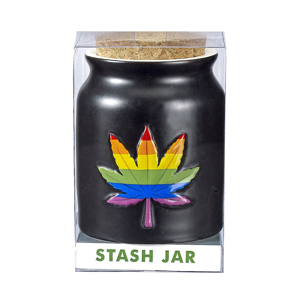 rainbow leaf stash jar