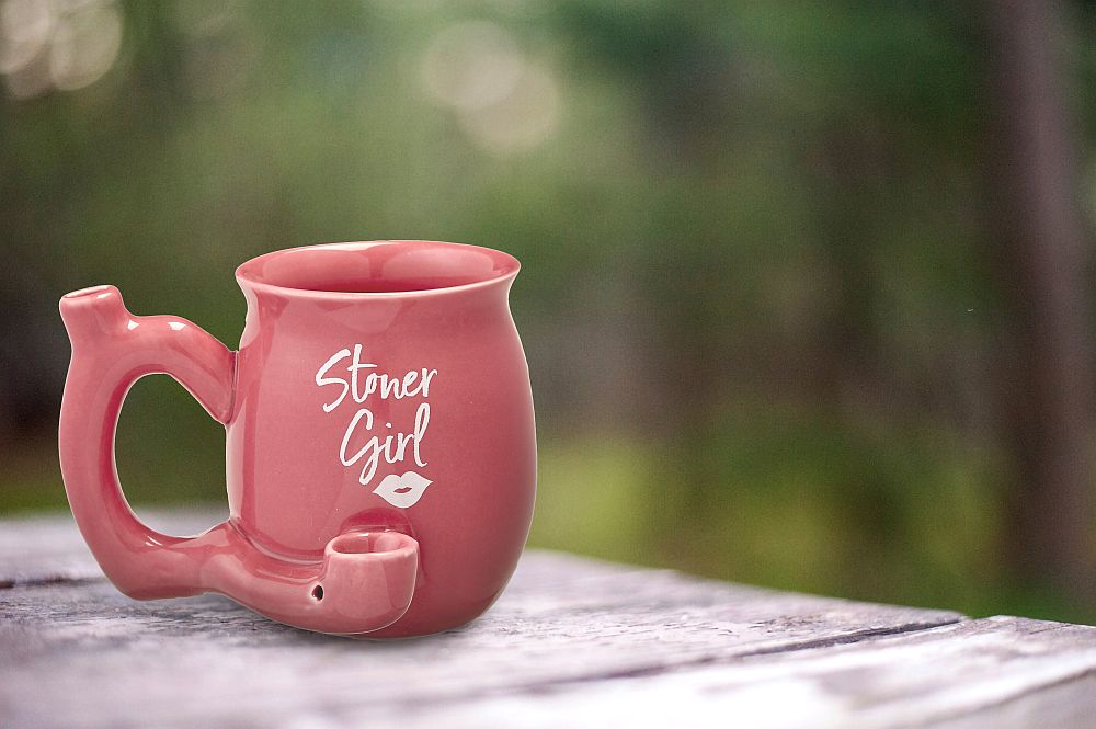 Stoner girl pink with white imprint mug - roast & toast mug