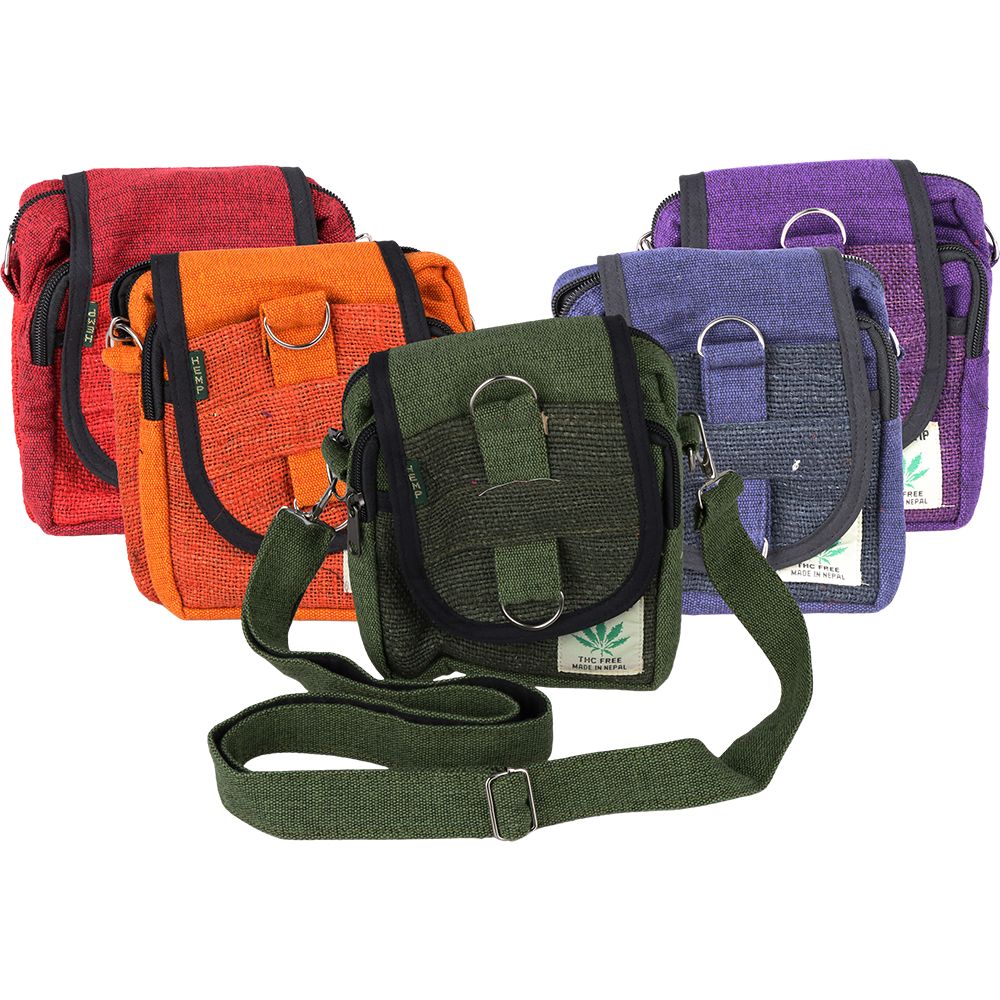 Himalayan Hemp Passport Bag - 8" x 6" / Colors Vary